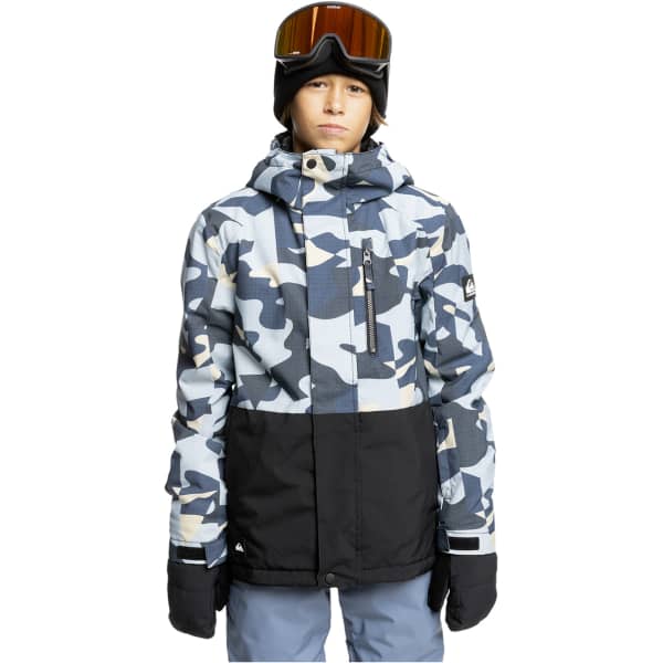 Veste de ski QUIKSILVER MISSION PRINTED BLOCK YTH JK PUZZLE CAMO ICE FLOW