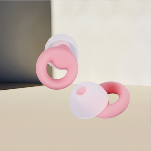 INF Støyreduserende ørepropper - Rosa silikon, 1 par