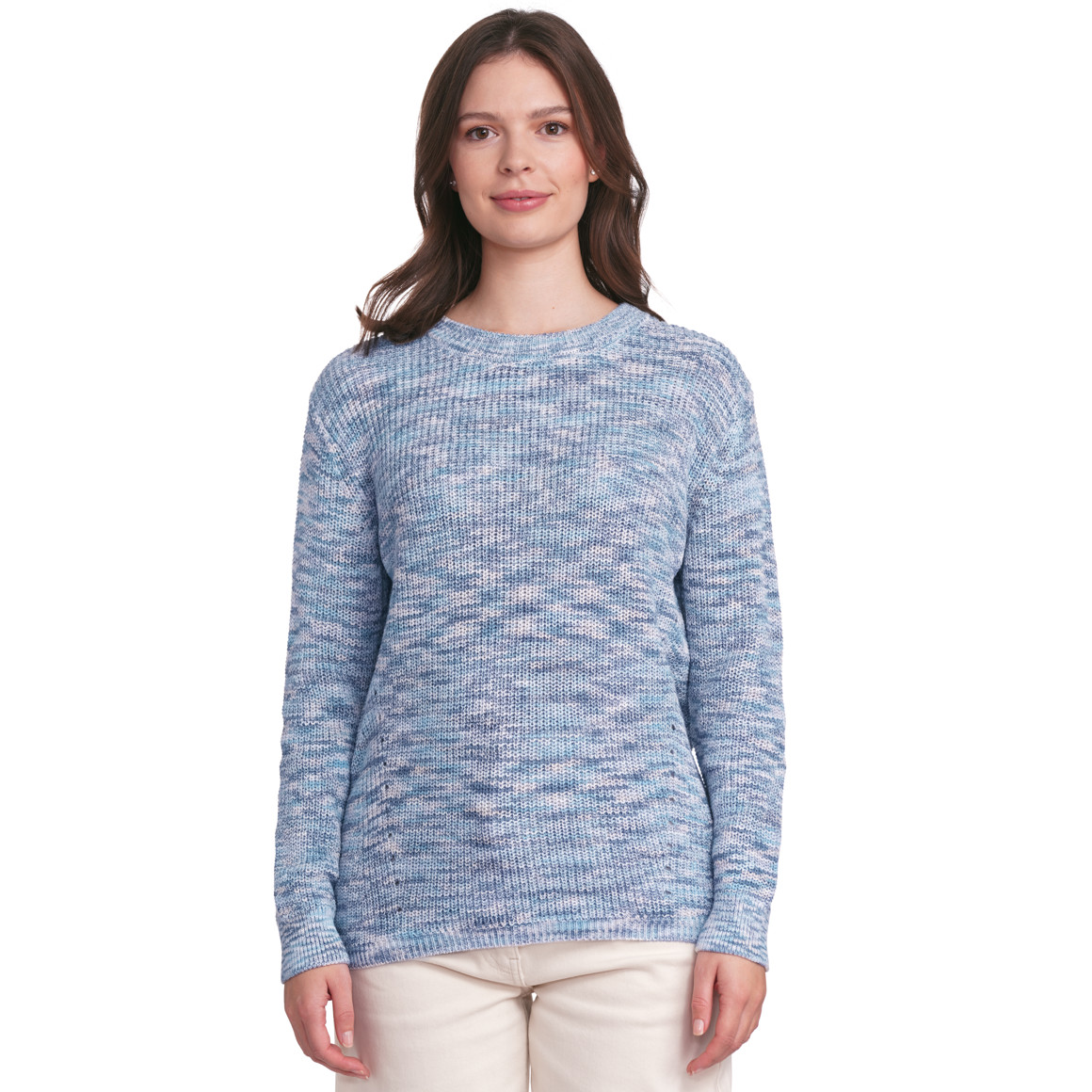 Gina Damen Strickpullover im Multicolor-Dessin blau