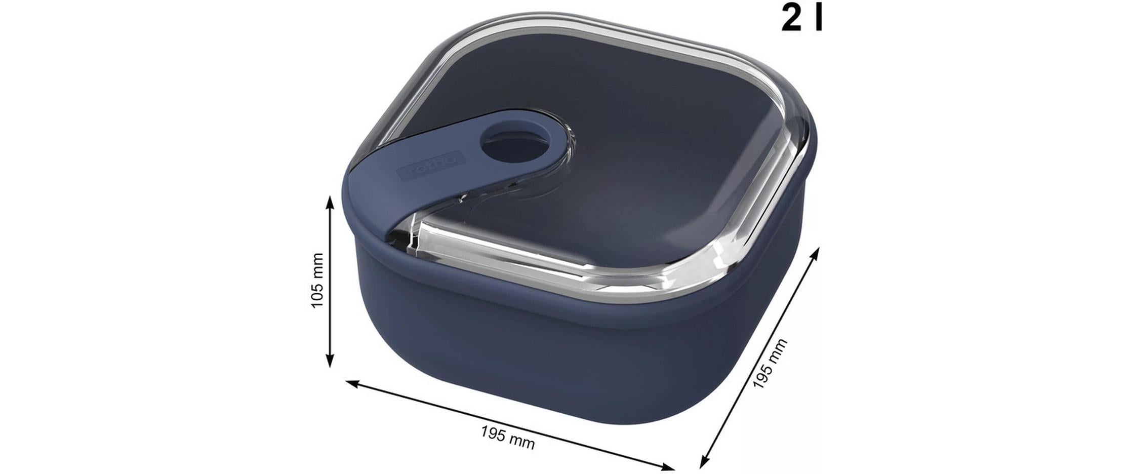 Lunchbox Ela 2 l, Midnight BlauEckige Frischhaltedose