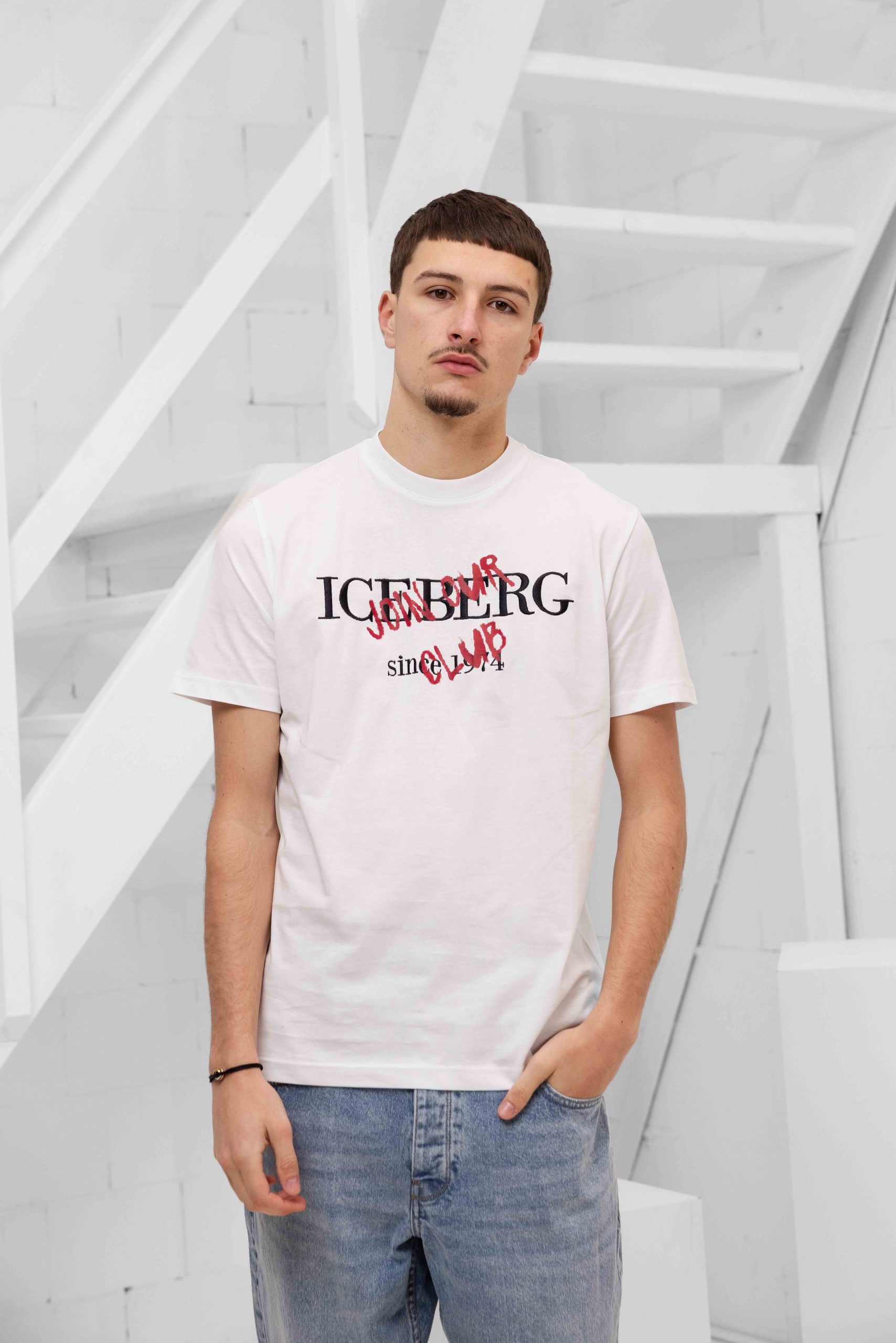 Iceberg 5D F010 Jersey T-Shirt Heren Wit