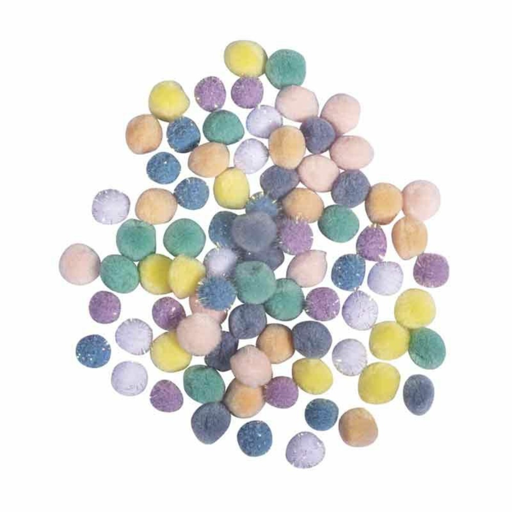 80 pompons ø 15 mm - couleurs pastels