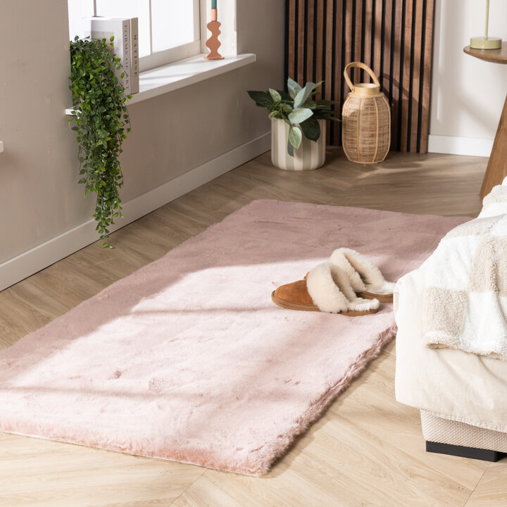 Zachte Hoogpolige loper - Comfy Supreme Roze