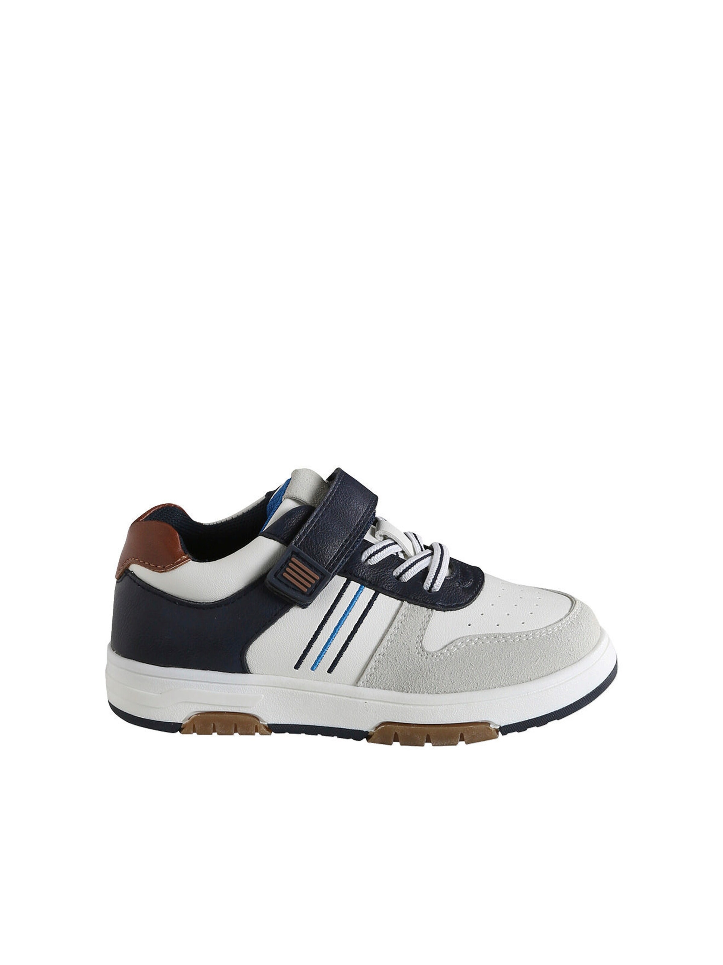 Vertbaudet Kinder Schnür-Sneakers mit Anziehtrick und Klett set weiß