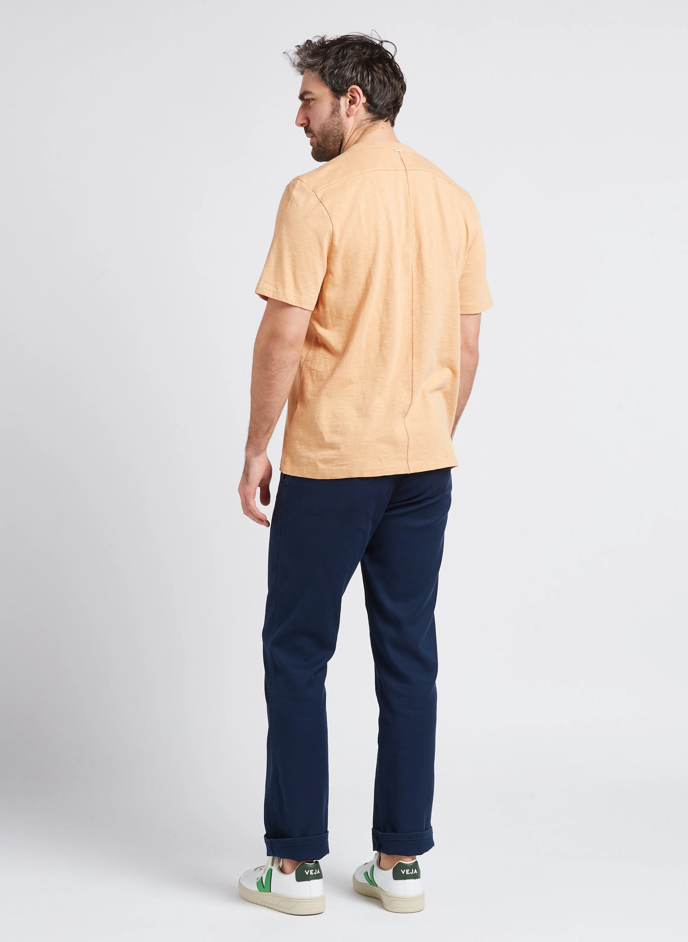 Pantalon chino slim-fit en coton mélangé| Bleu