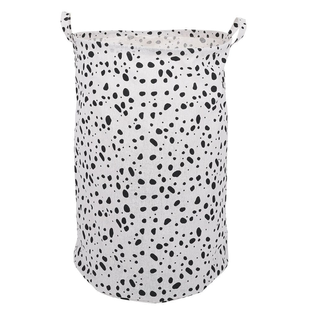 Panière à linge 75L blanc tacheté noir Ø40xH60cm