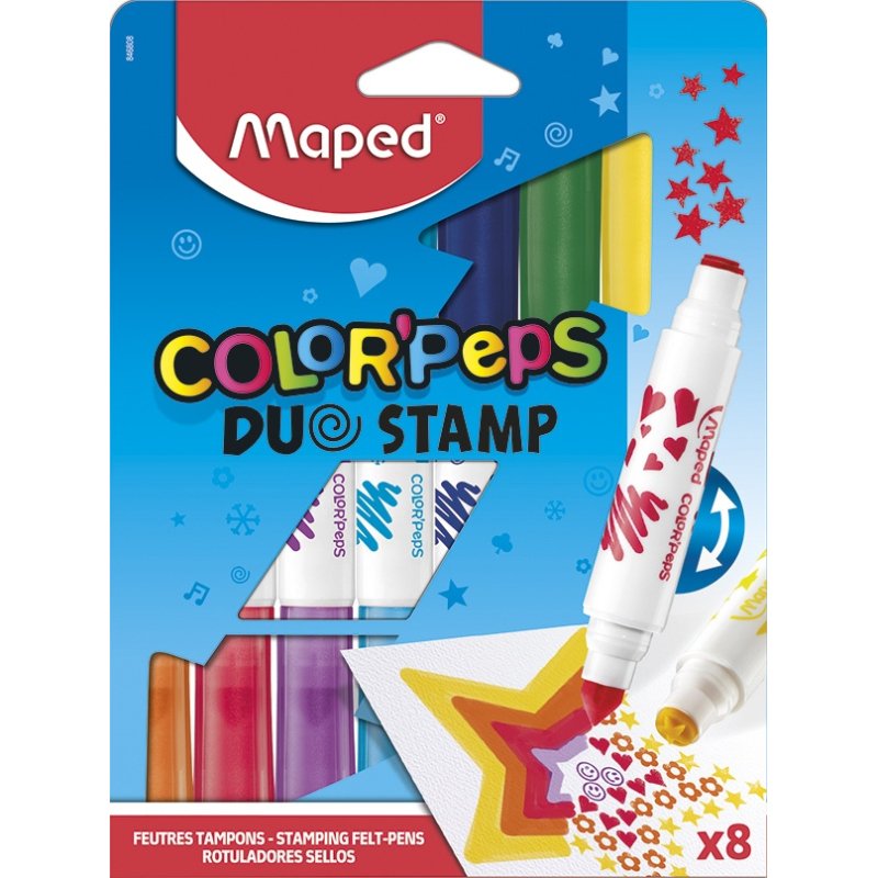 Feutre-tampon COLOR'PEPS DUO STAMP, étui de 8