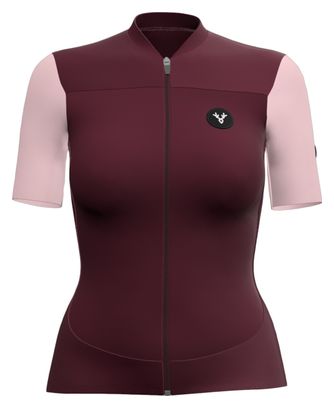 Maillot Manches Courtes Femme LeBram Ventoux Uni Framboise
