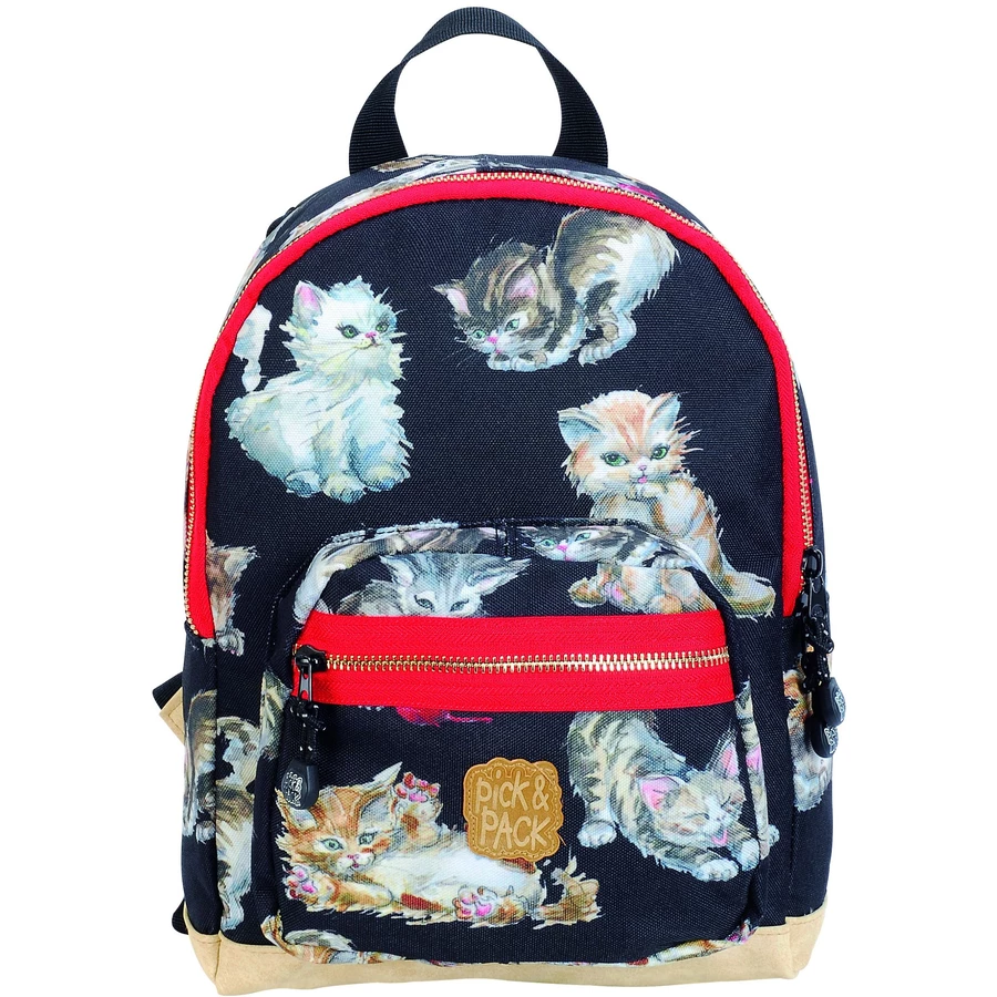 Pick & Pack Rucksack Kittens Black