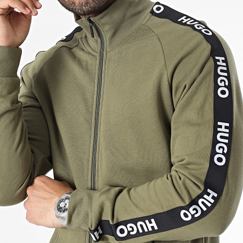 Veste Zippée A Bandes Sporty Logo 50496985 Vert Kaki