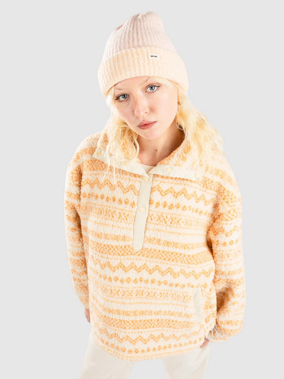 Rip Curl La Isla Polar Fleece Zip Hoodie off white