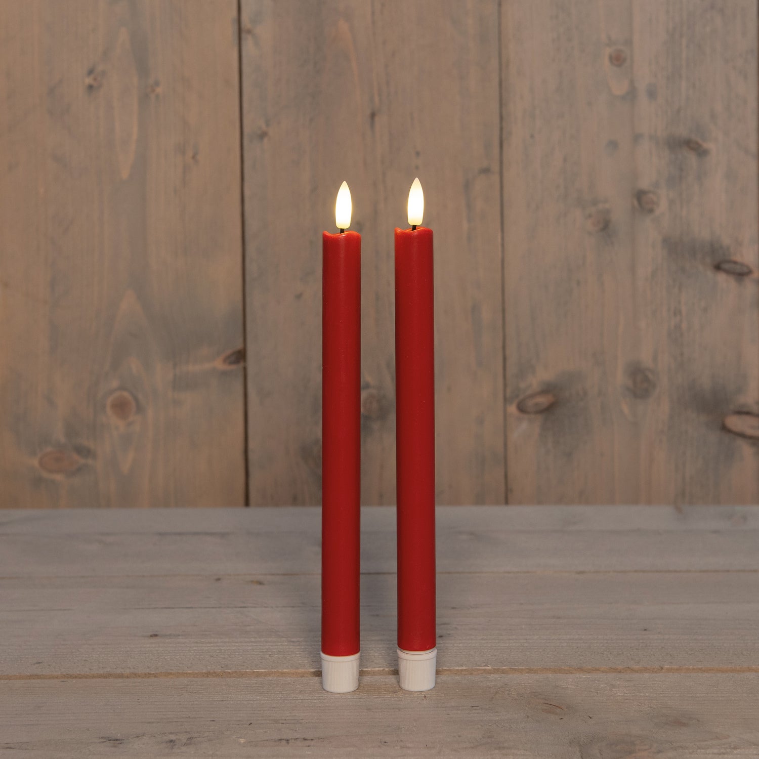 Anna's Collection LED dinerkaars Larni rood D 2,1 H 25 cm 2 stuks