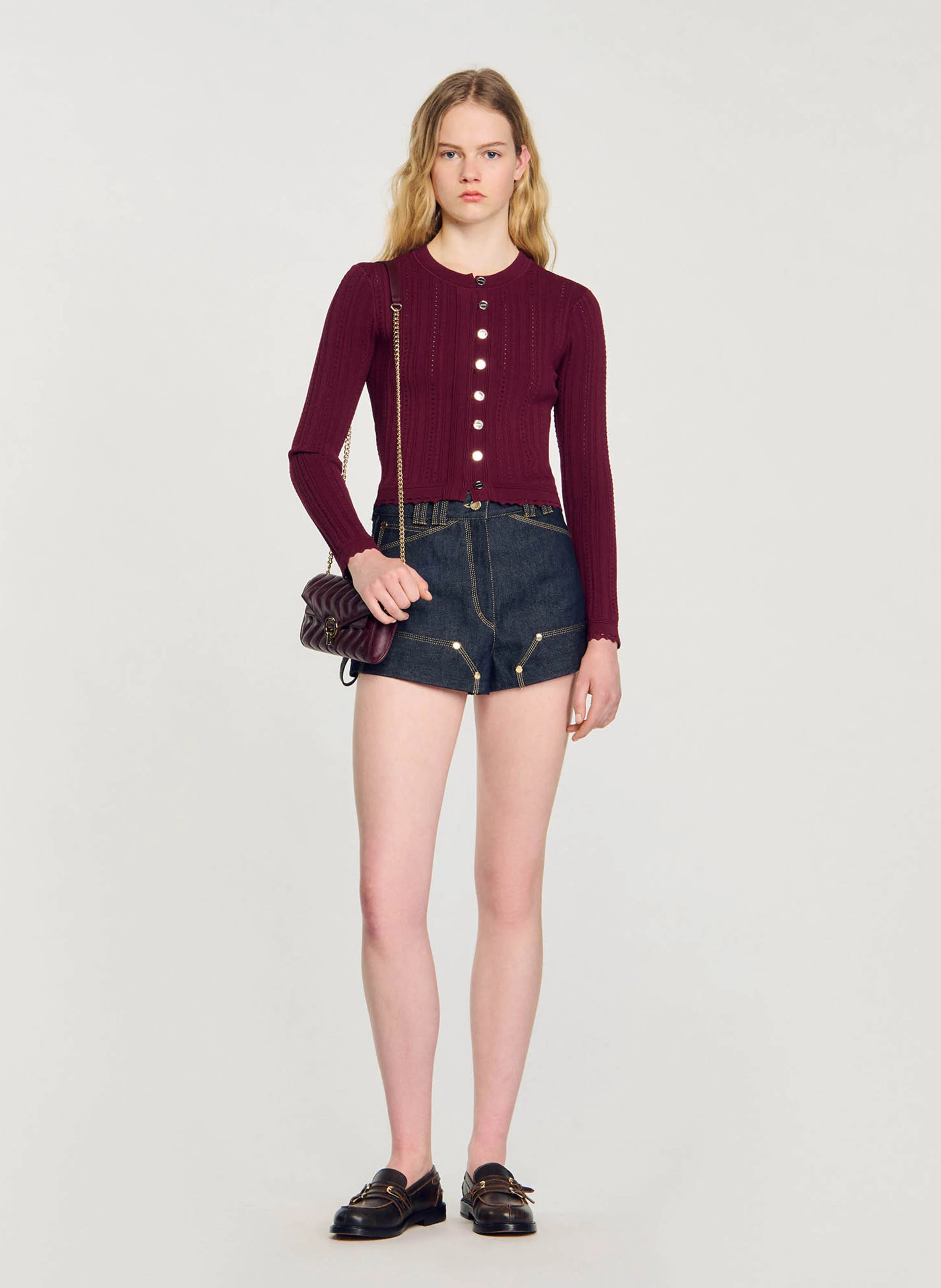 Gilet col rond | Rouge