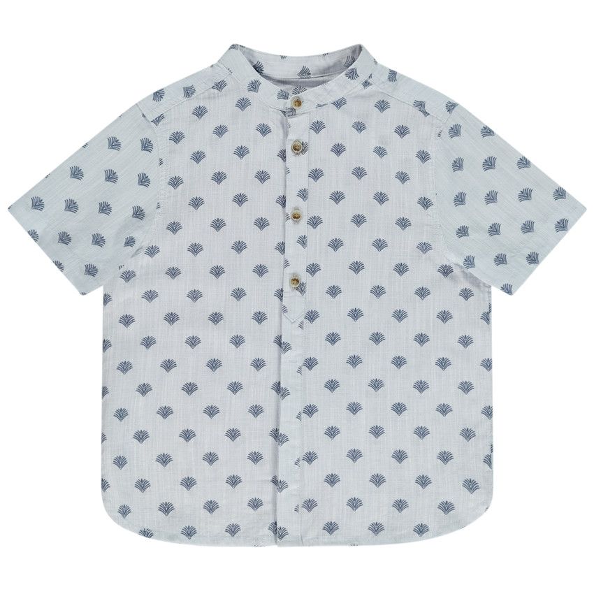 Chemise manches courtes imprimé palmiers pour bébé garçon - Bleu