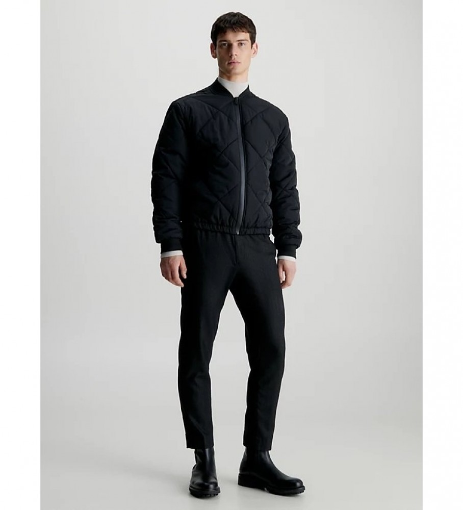 Jaqueta bomber acolchoada Calvin Klein Signature preta