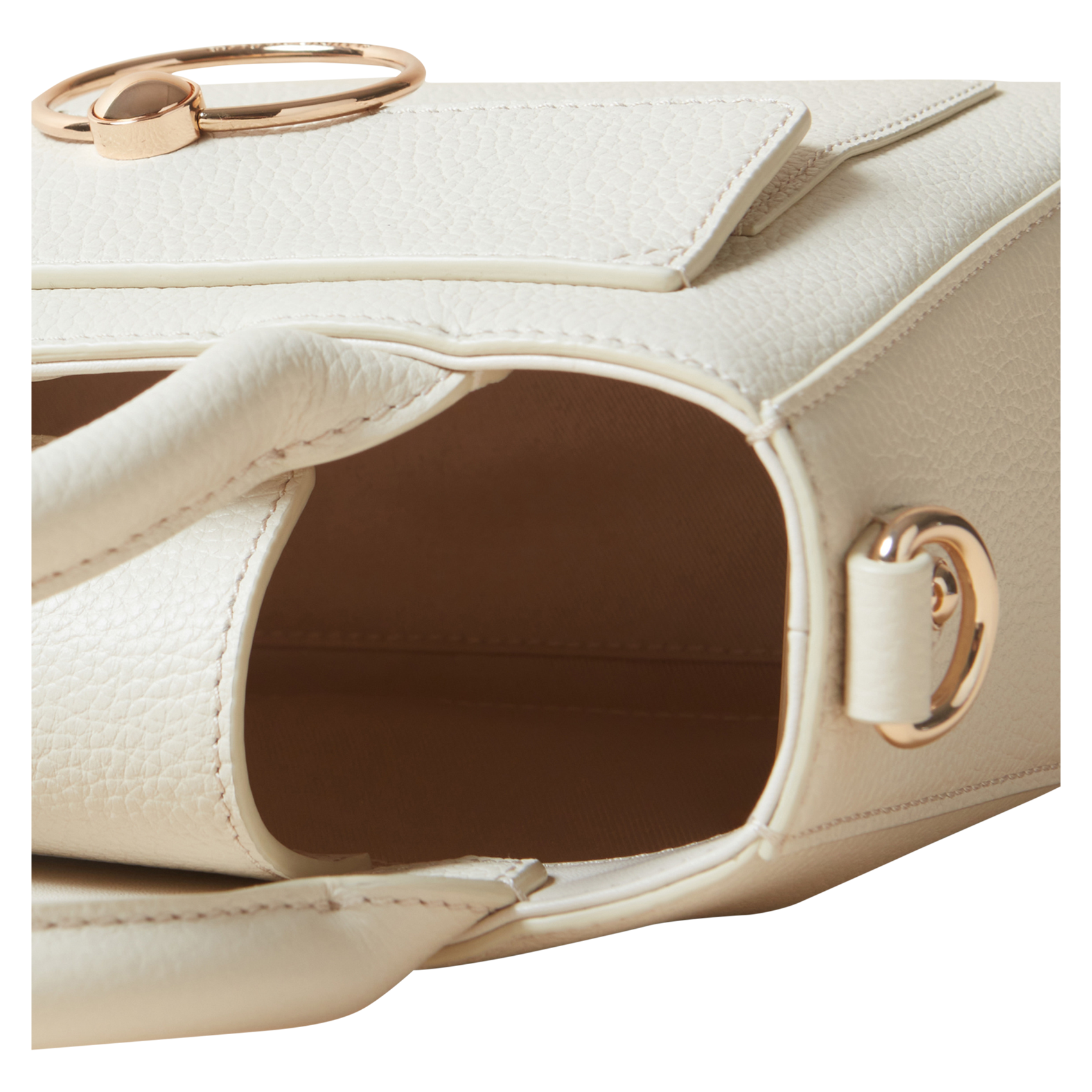 Sac bandoulière en cuir grainé | Beige