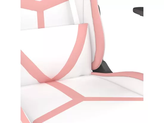 Chaise de jeu avec repose-pied Blanc et rose Similicuir