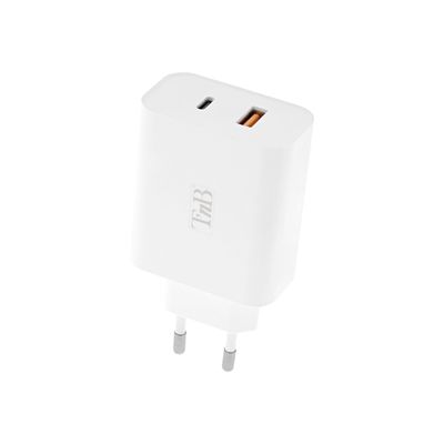 T'nB - Chargeur secteur ultra compact - 2 connecteurs de sortie (USB-A, USB-C)