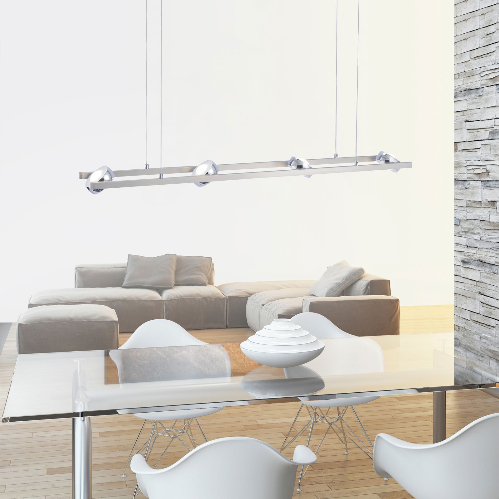 LOLA-Smart Pendelleuchte Opti stahlfarbig