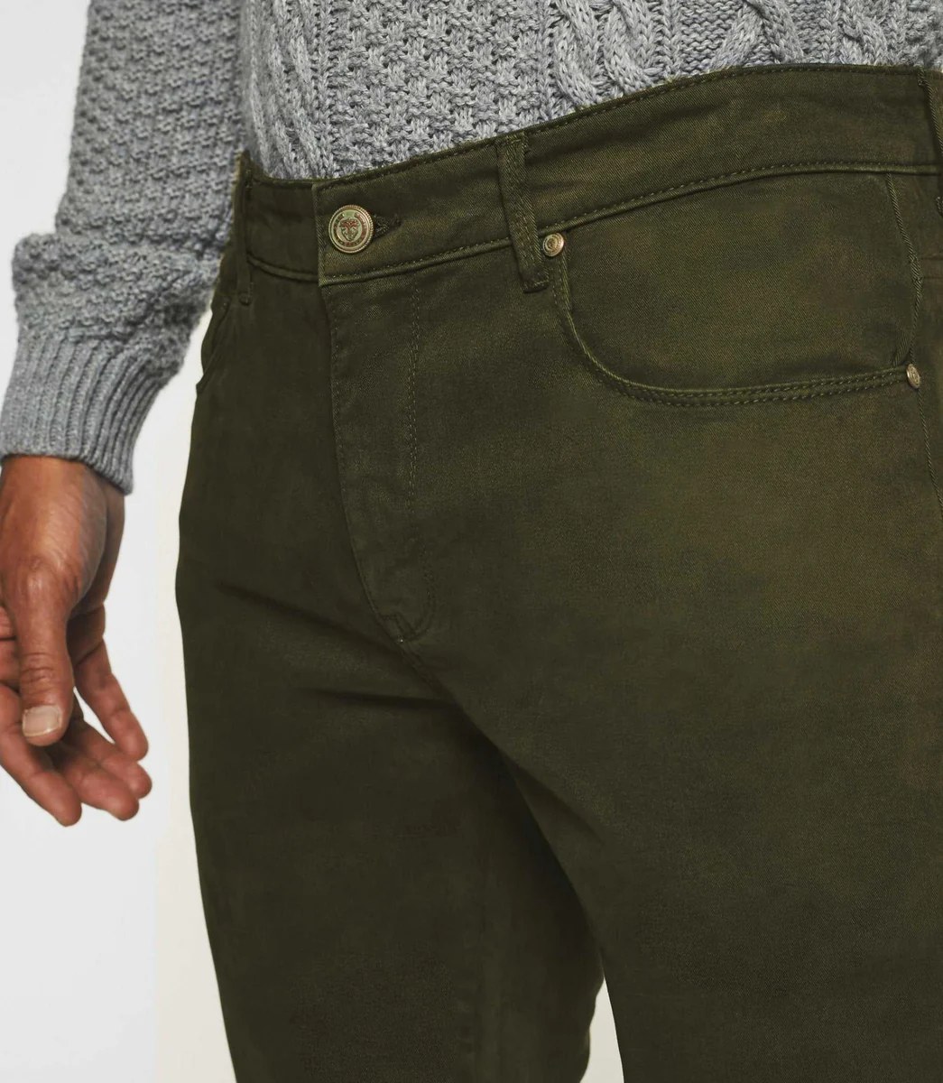 Jean slim 5 poches kaki ELEGANCE