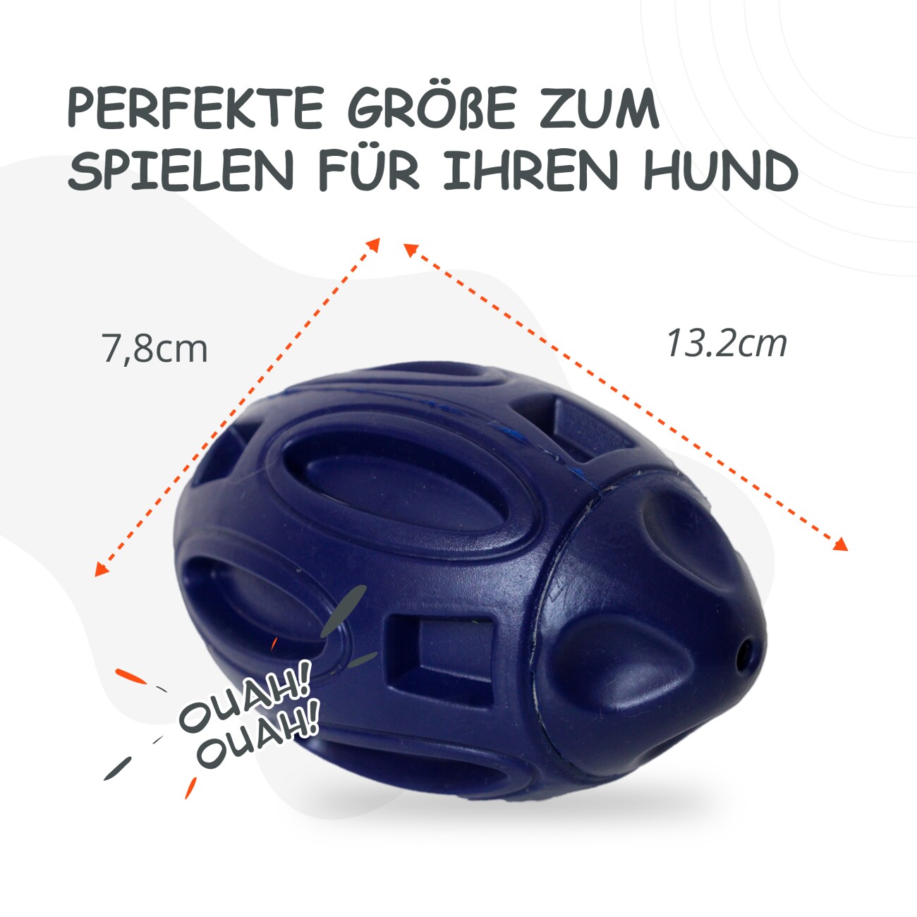 Petsation Kauspielzeug Ball blau