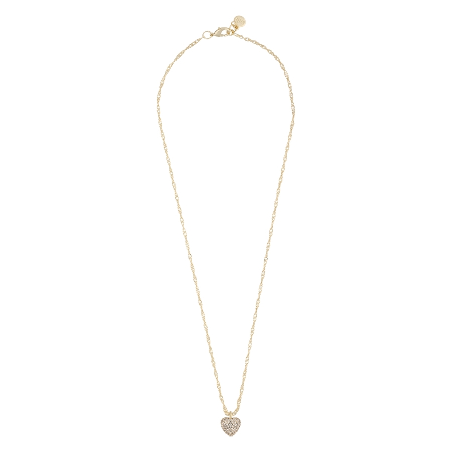 Snö Of Sweden Stina Heart Pendant Necklace Gold/Clear 42cm