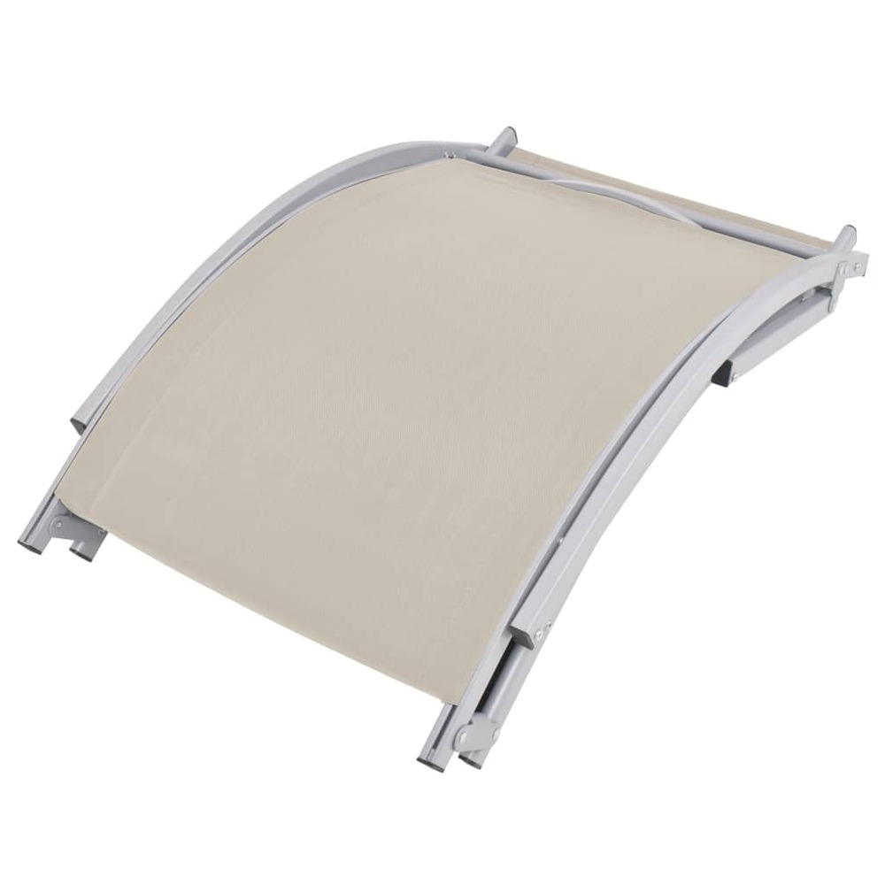 Lot de deux chaises longues pliables textilène crème