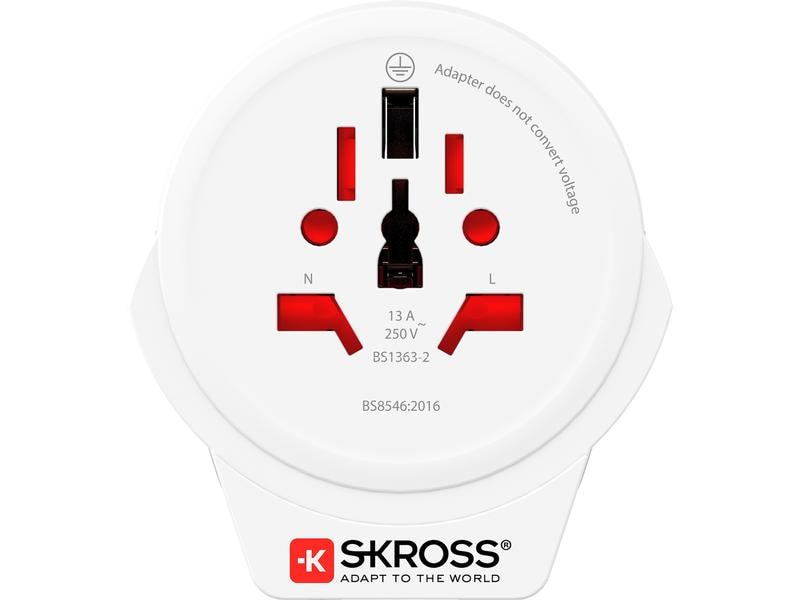 SKROSS Reiseadapter World – EU mit USB Ladegerät Kompakter Reisestecker World zu Europa mit USB Ladeanschluss