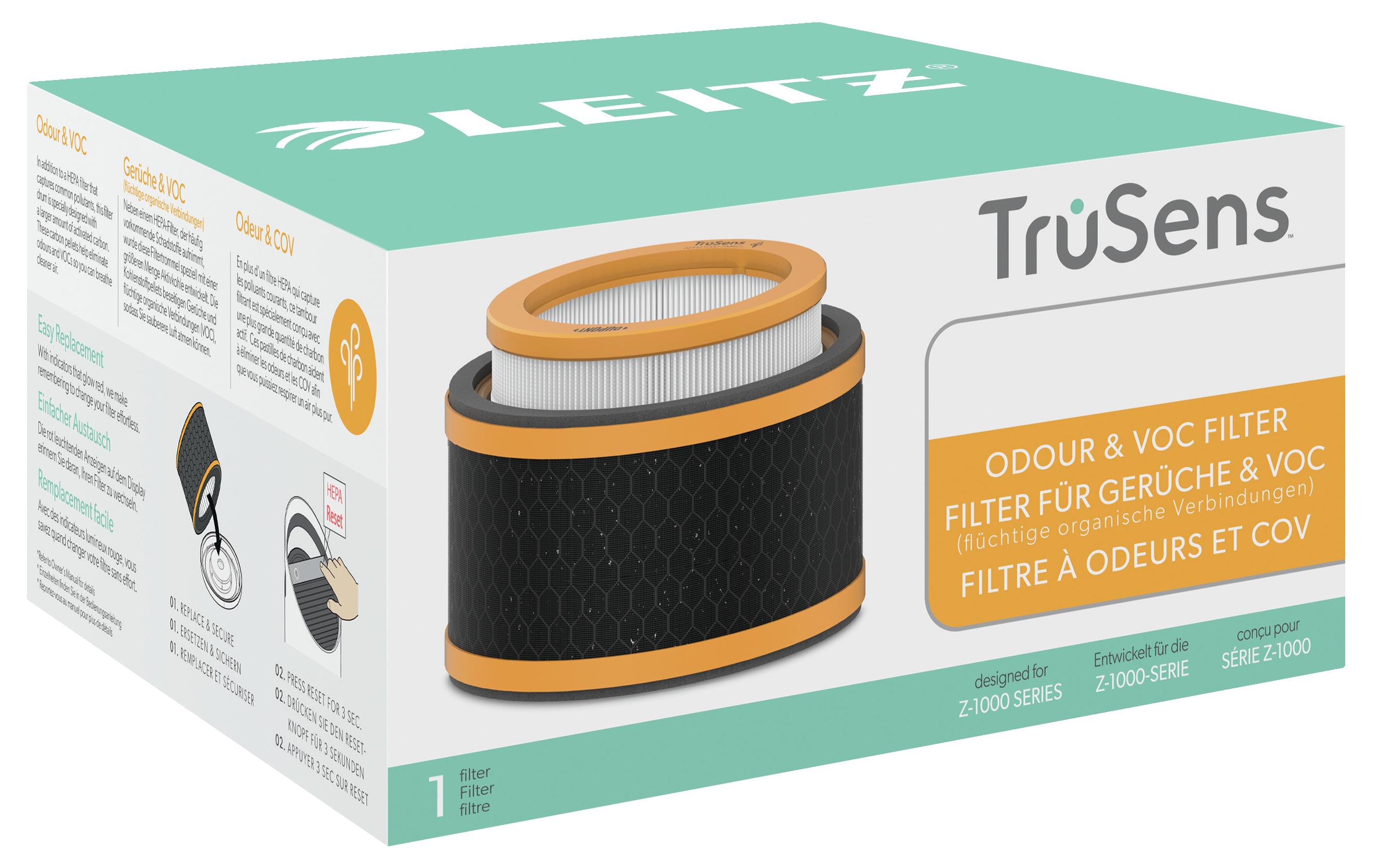 HEPA-Filter TruSens Gerüche und VOC 1 Stück3-in-1 HEPA Filtertrommel kompatibel mit Leitz TruSens Z-1000