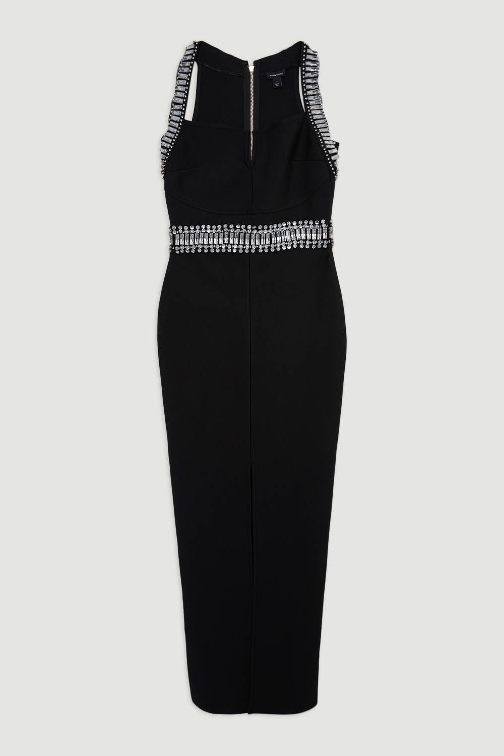 KarenMillen Robe Longue Moulante en Maille Bandage Ornée Grande Taille