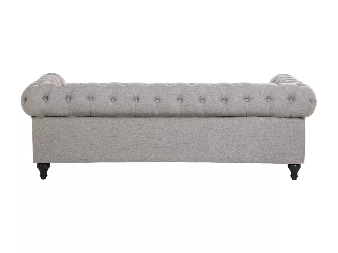 Canapé en tissu gris clair 3 places CHESTERFIELD