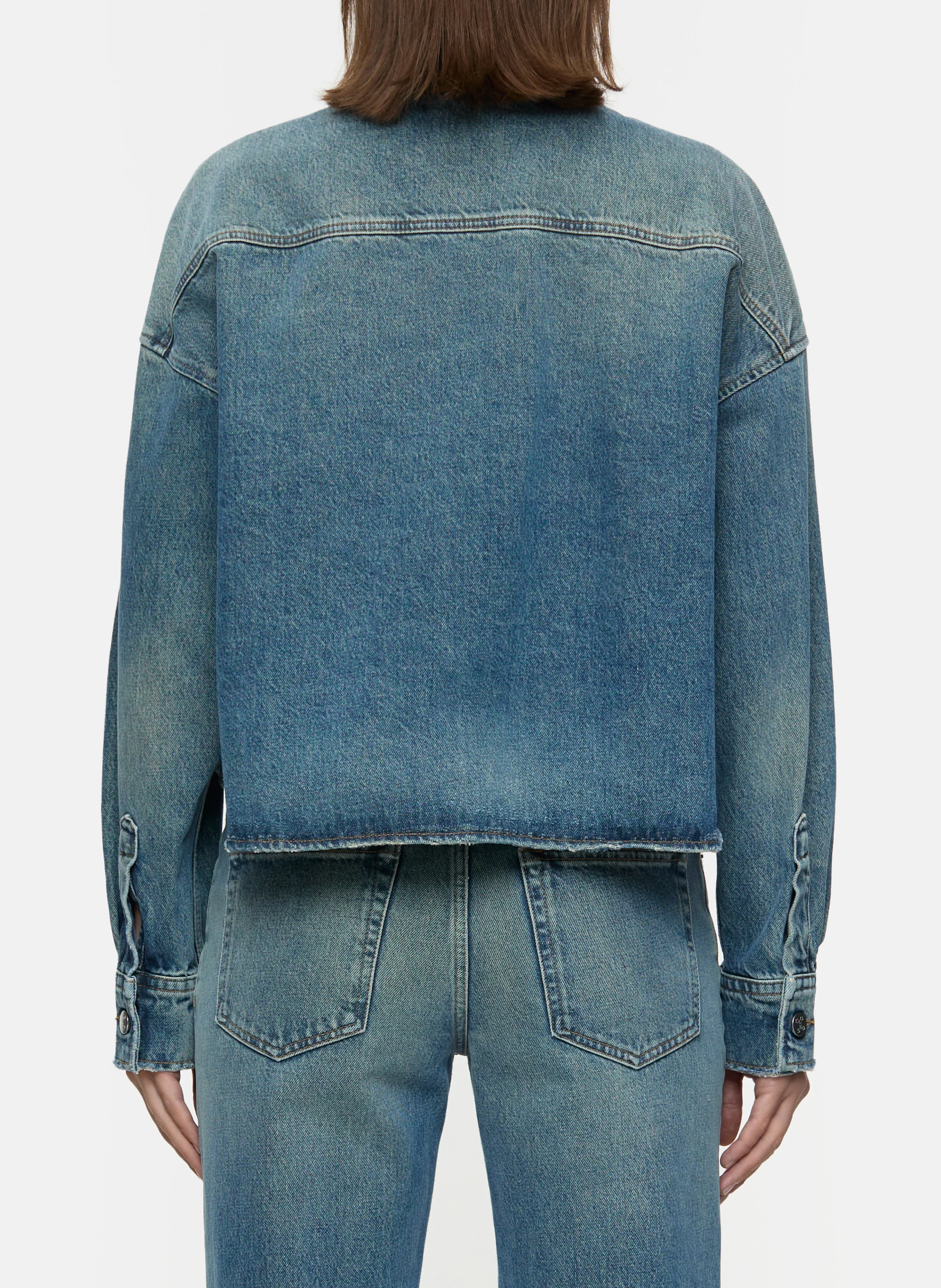 BOXY - Surchemise ample en denim de coton | Bleu