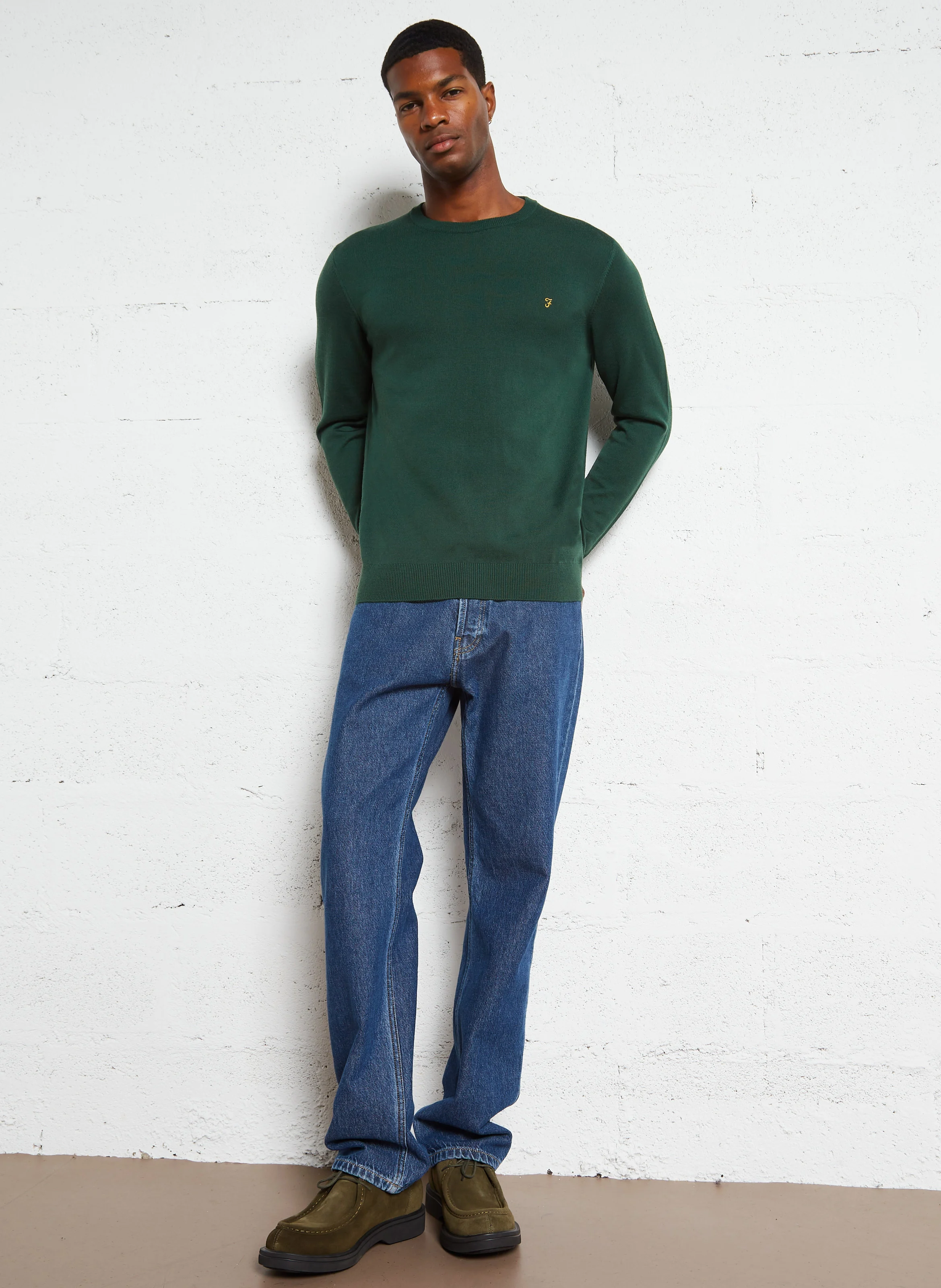 MULLEN - Pull regular en laine mérinos | Vert