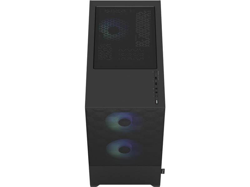 Fractal Design PC-Gehäuse Pop Mini Air RGB TG Schwarz Eleganter Gaming-Mini-Tower mit Sichtfenster und RGB-Beleuchtung