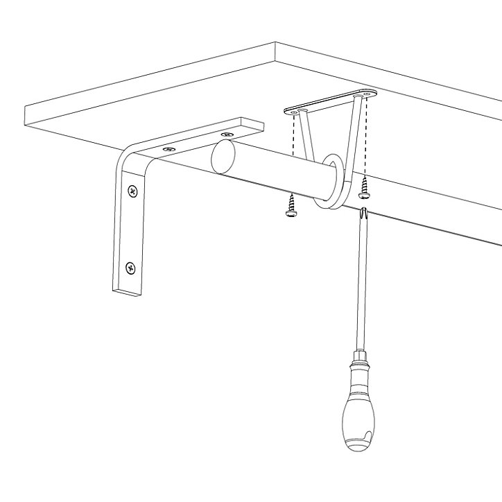 Support sous-tablette pour tringle de penderie Ø 28 mm Cime métal blanc