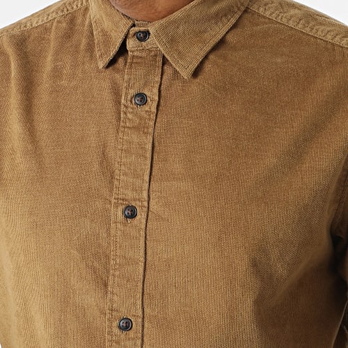 Chemise Manches Longues Plain Corduroy Camel