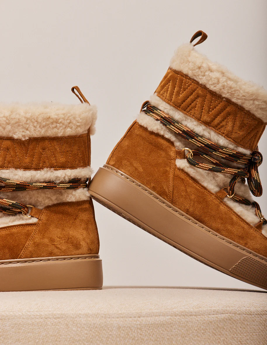 Bottes fourrées Sarah - Suède ambre