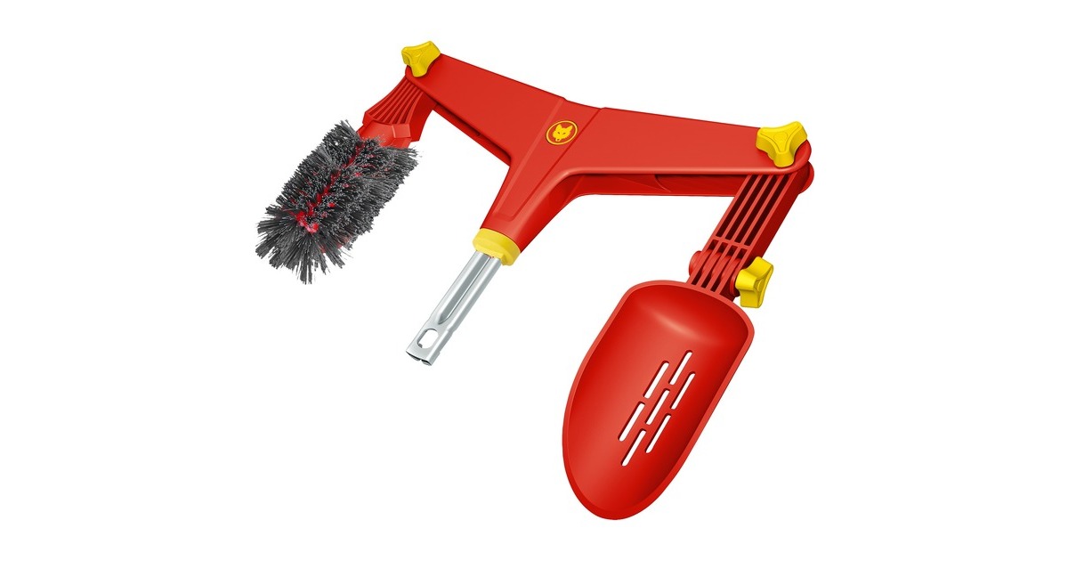 WOLF-Gartenmulti-star Dakgootreiniger GC-M gehoekte bezem  (Rood/geel)