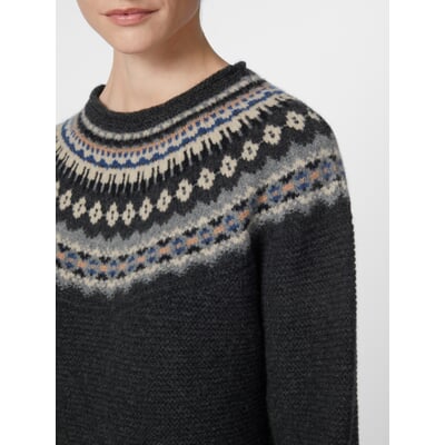 Damenpullover mit Passe, Anthrazit
