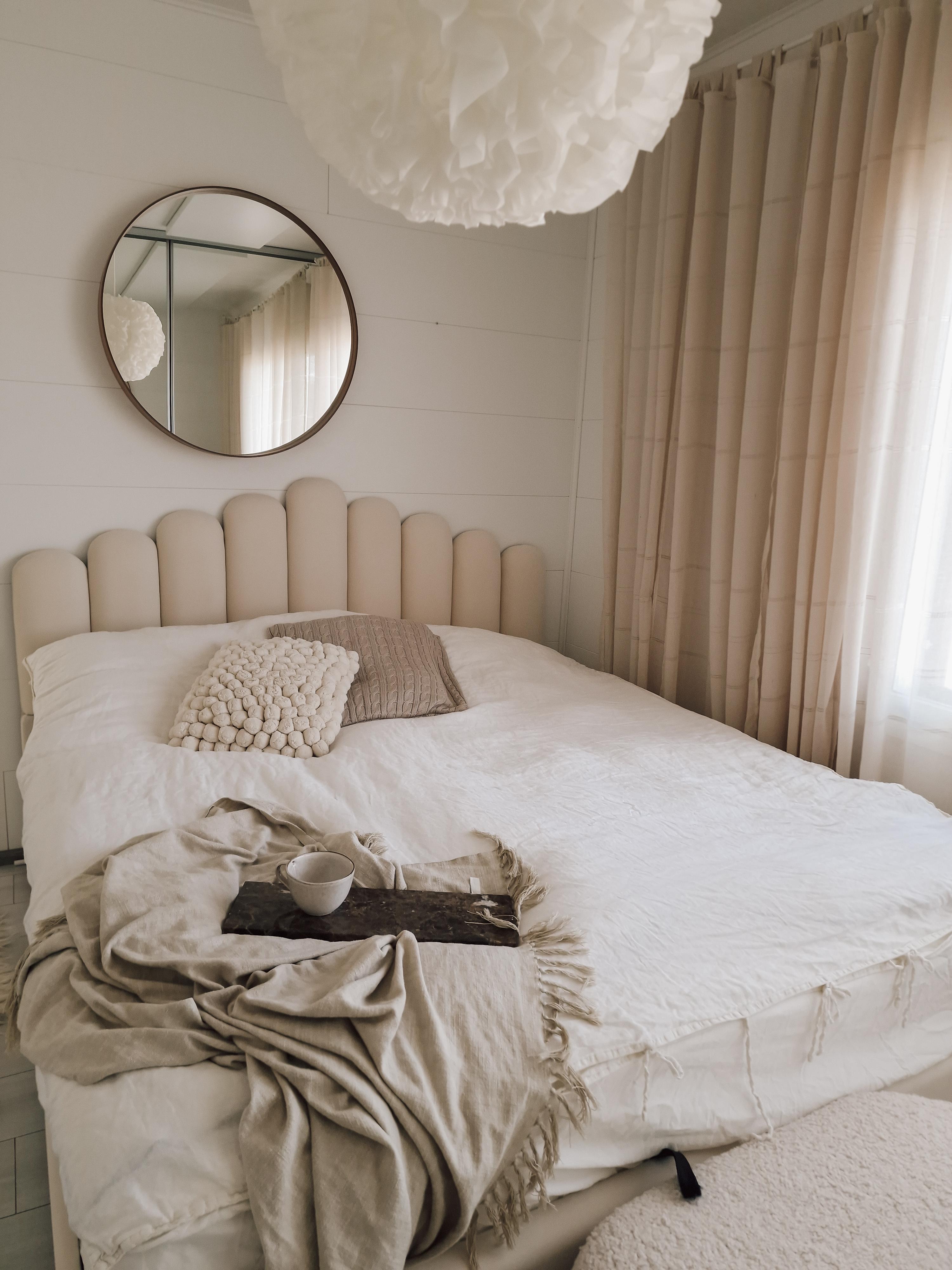 Bed met opbergruimte Fluweel VINCENNES 180 x 200 cm Gebroken wit