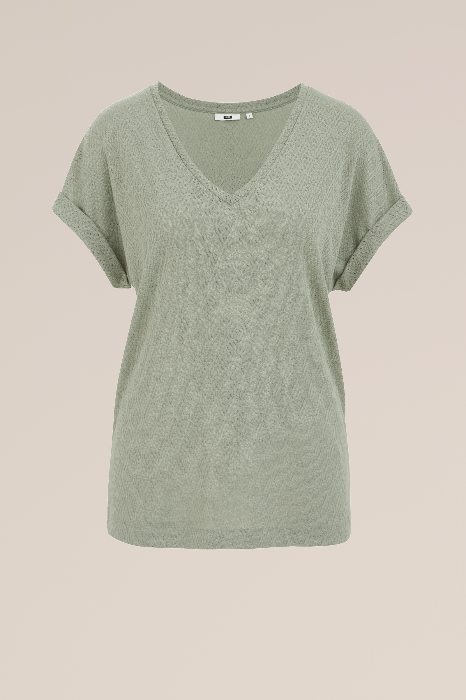 T-shirt met structuur WE Fashion Lichtgroen
