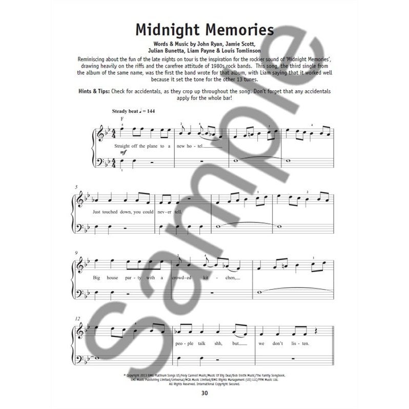 Wise Publications - Really easy piano - One Direction volume 2