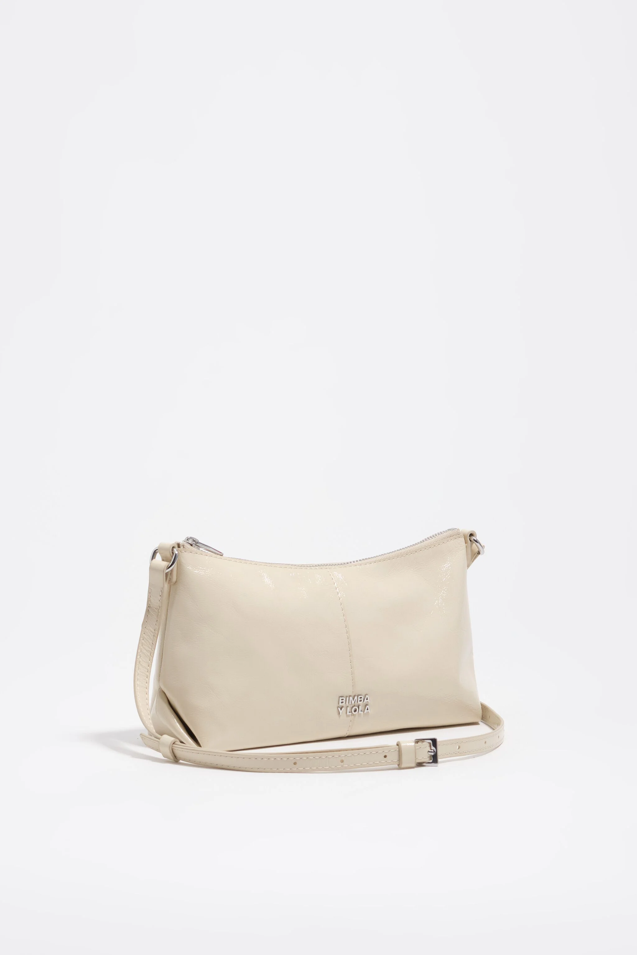 Bolsa mini de couro marfim