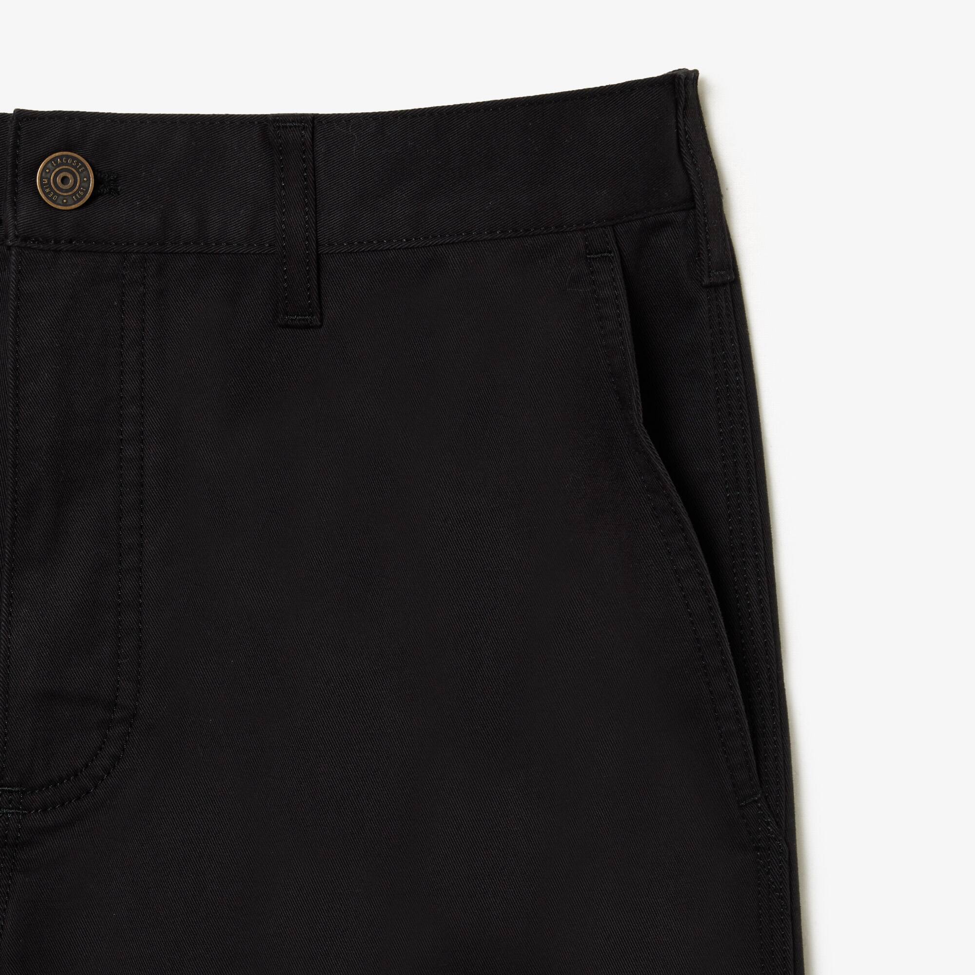 Pantalon cargo straight fit en twill de coton Pantalons & Shorts - Noir - Lacoste - Homme