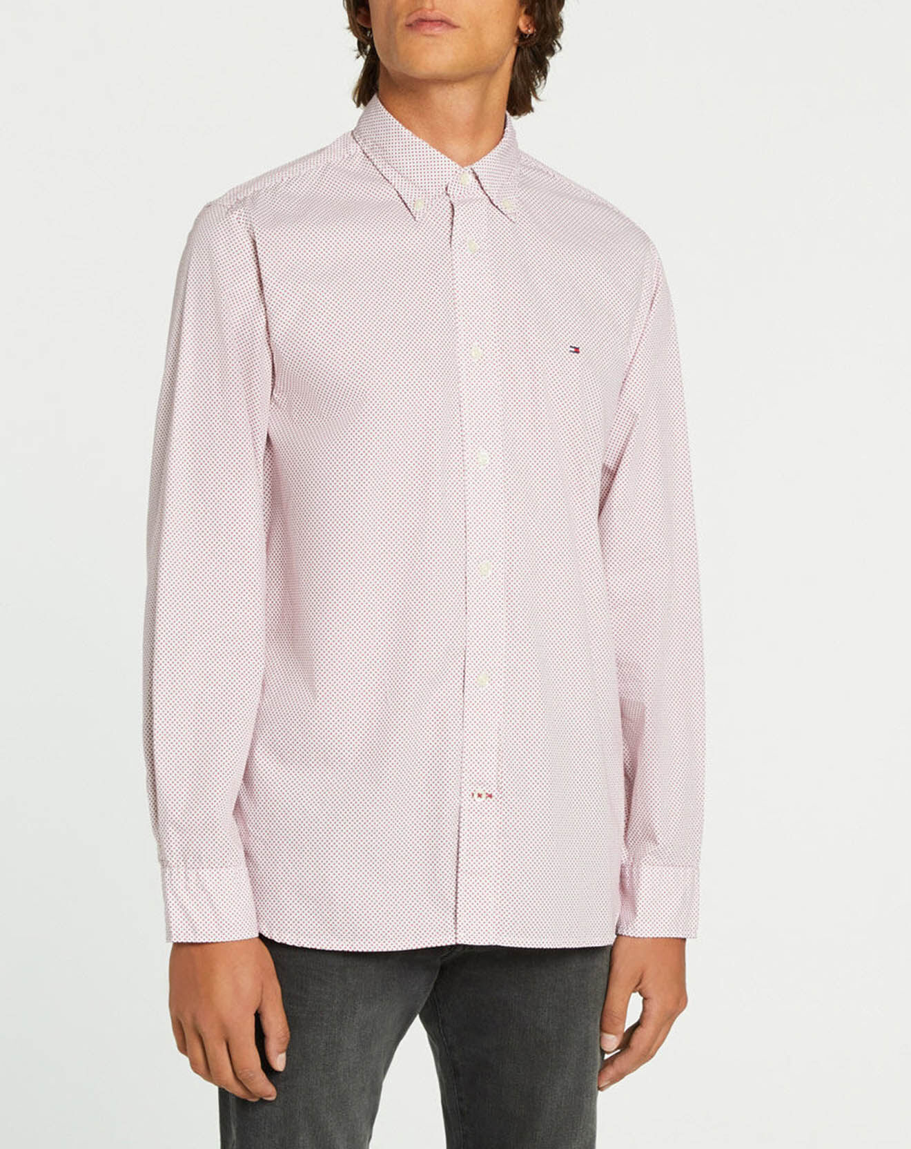 Tommy Hilfiger Chemise droite Micro Bandana blanc/rouge