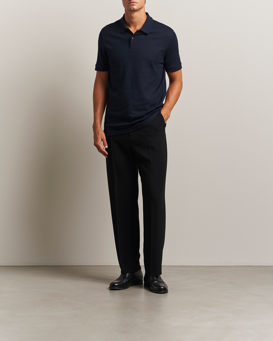 BOSS BLACK Parlay Structured Polo Dark Blue