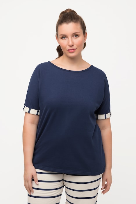Homewear-Sweatshirt, kuschelweich, Rundhals, Halbarm