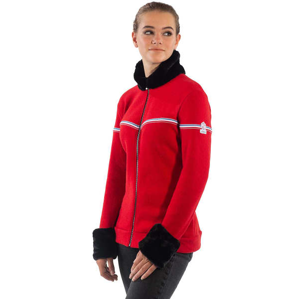 Veste polaire SKIDRESS CATHERINE ROUGE/NOIR
