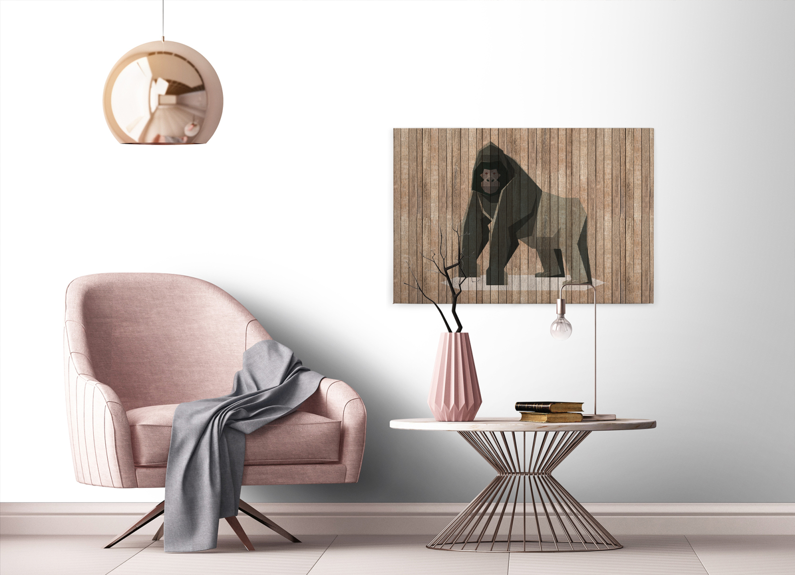 Leinwandbild GORILLA - braun-grau - 90x60 cm