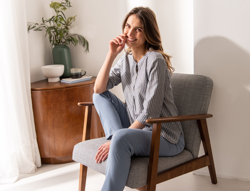 Pyjama femme-Reflets bleus